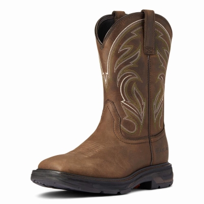 Brown Men's Ariat WorkHog XT Cottonwood Work Boots | 1368-JDVZO