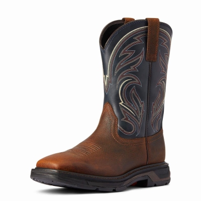 Brown Men's Ariat WorkHog XT Cottonwood Work Boots | 4293-KAIOT