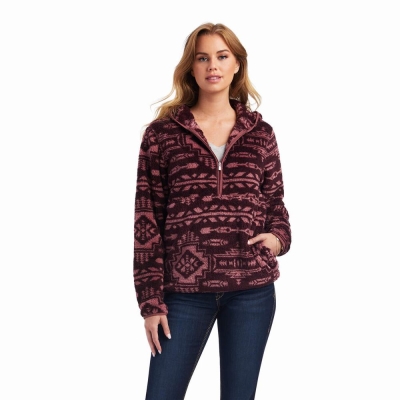 Brown Rose Women's Ariat REAL Berber Hoodies | 4932-APUKM