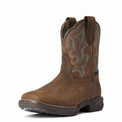 Brown Women's Ariat Anthem II Waterproof Waterproof Boots | 4510-OKUWV