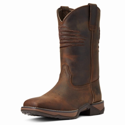 Brown Women's Ariat Anthem Patriot Western Boots | 0745-KGLQP