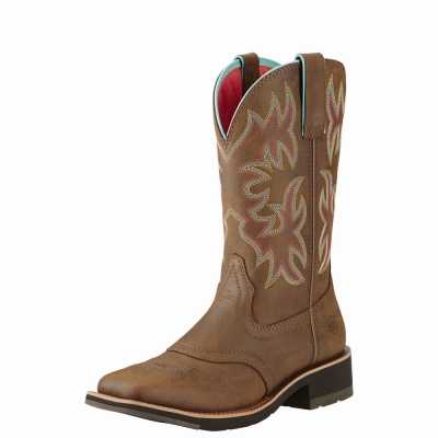 Brown Women's Ariat Delilah Western Boots | 4215-CAKQG