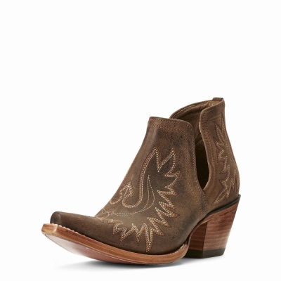 Brown Women's Ariat Dixon Booties | 6374-BCZFQ