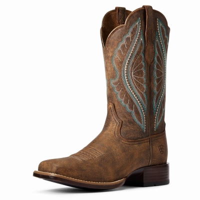 Brown Women's Ariat PrimeTime Western Boots | 8195-JMNUR