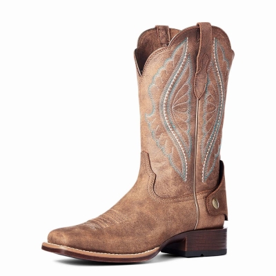 Brown Women's Ariat Primetime EZ Zip Western Boots | 4872-JMNZO