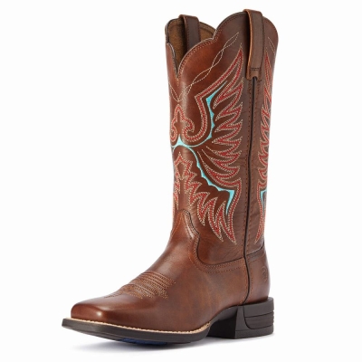 Brown Women's Ariat Rockdale Western Boots | 7016-HAWLC