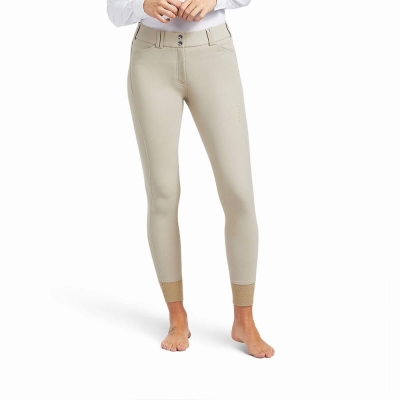 Brown Women's Ariat Tri Factor Grip Pants | 0943-PSEGD