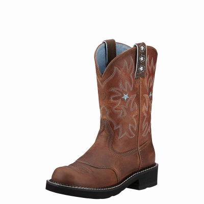 Brown Women's Ariat Western Boots | 8075-VKGJR