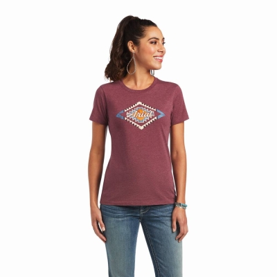 Burgundy Women's Ariat Sol Tops | 2547-YOKJS