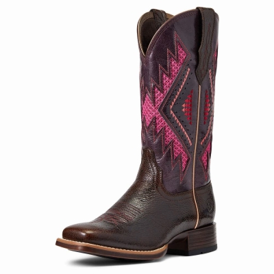 Chocolate Women's Ariat Sienna VentTek 360 Western Boots | 2635-PLQMB