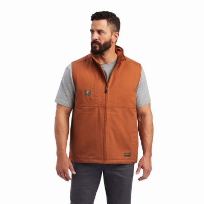 Copper Men's Ariat Rebar DuraCanvas Jackets | 5982-HKGML