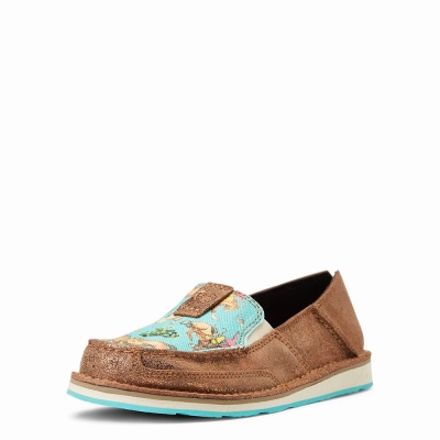 Copper Metal Turquoise Women's Ariat Cruiser Sneakers | 0629-RFHWM