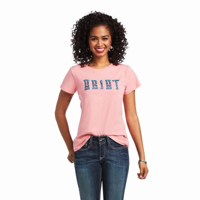 Coral Women's Ariat REAL Kinship Tops | 0872-KTGLD