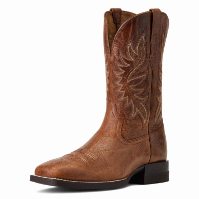 Dark Brown Men's Ariat Brander Western Boots | 1935-YTLJA