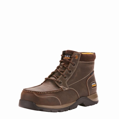 Dark Brown Men's Ariat Edge LTE Chukka Waterproof Composite Toe Waterproof Boots | 0529-DITUN