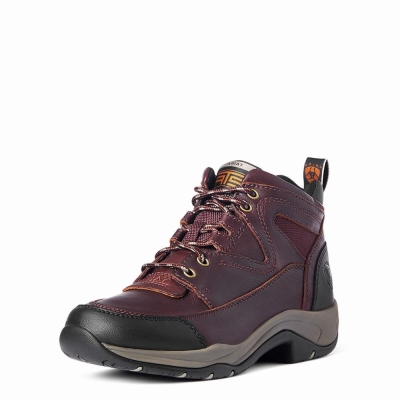 Dark Brown Women's Ariat Terrain Hiking Boots | 0158-PWQFT