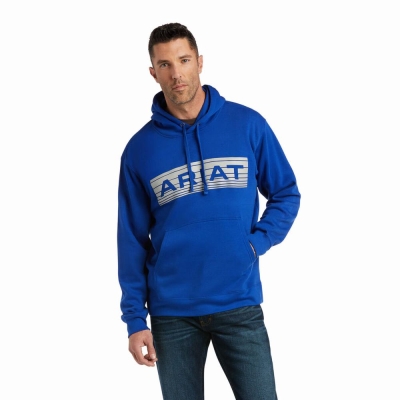 Deep Blue Grey Men's Ariat Basic Hoodies | 5230-PLNVX