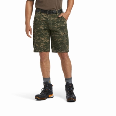 Deep Camo Men's Ariat Rebar DuraStretch Made Tough Cargo Pants | 4396-VDAYT