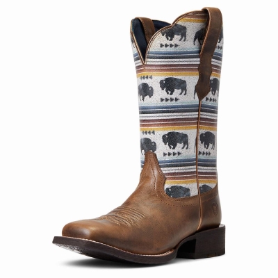 Grey Brown Women's Ariat Circuit Savanna Western Boots | 3107-MGBZA