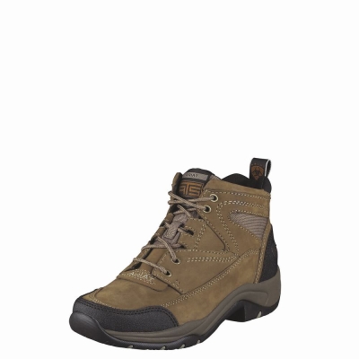 Grey Brown Women's Ariat Terrain Hiking Boots | 4501-TPNMG