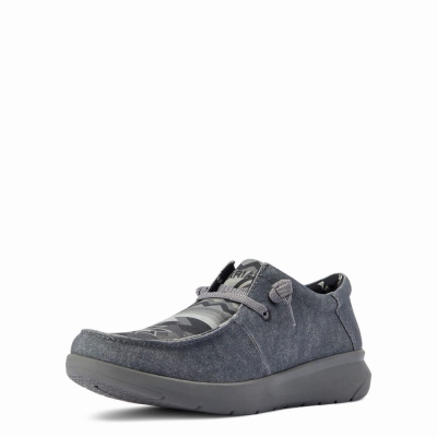 Grey Men's Ariat Hilo Stretch Lace Sneakers | 3526-CXGAE