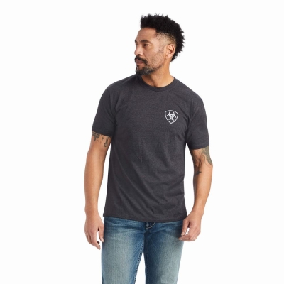 Grey Men's Ariat Minimalist Polo Shirts | 7429-UXRME