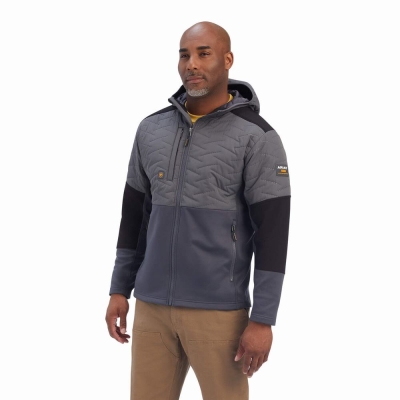 Grey Men's Ariat Rebar Cloud 9 Insulated Jackets | 3185-GXBQK