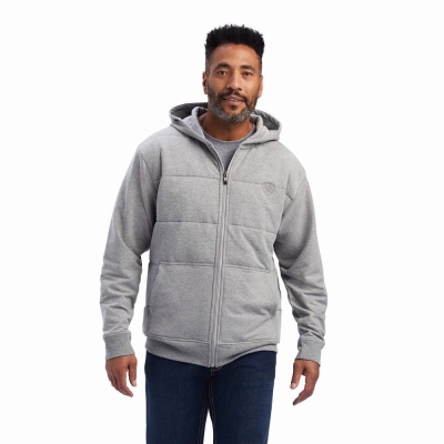 Grey Men's Ariat Zephyr Hybrid Jackets | 0479-OBNQM