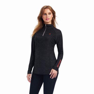 Grey Women's Ariat Laguna 1/4 Zip Tops | 8463-TYHAZ