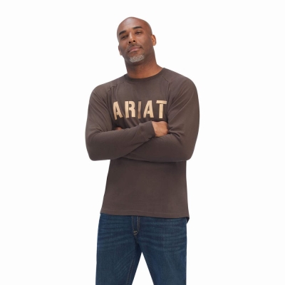 Multicolor Men's Ariat Rebar CottonStrong Block Polo Shirts | 3057-VGRFT