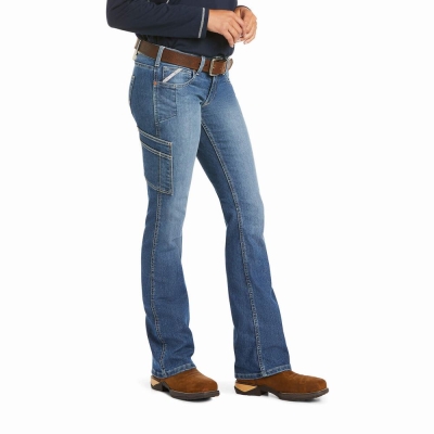 Multicolor Women's Ariat Rebar DuraStretch Raven Cut Straight-Fit Jeans | 3872-DCHNT