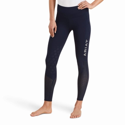 Navy Women's Ariat Eos Knee Patch Pants | 3849-UGHXE