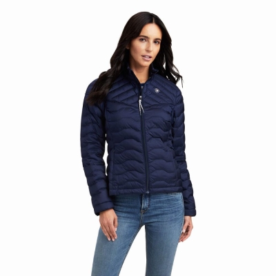 Navy Women's Ariat Ideal Jackets | 2763-XMPWK