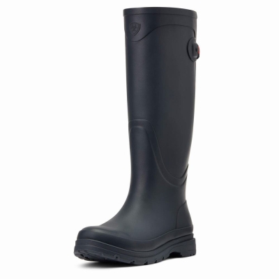 Navy Women's Ariat Kelmarsh Rubber Waterproof Boots | 7309-DAMTW