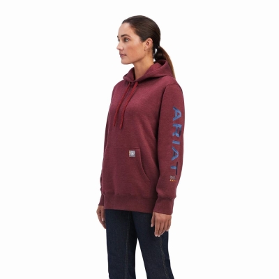 Navy Women's Ariat Rebar Graphic Hoodies | 1752-PNAFY