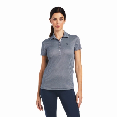 Navy Women's Ariat Talent Tops | 1354-QUXYH