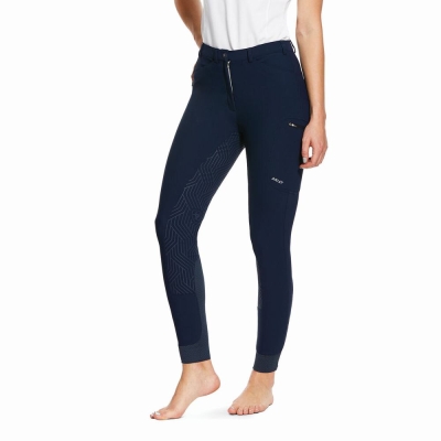 Navy Women's Ariat Triton Grip Full Seat Breech Pants | 9806-CUEWP