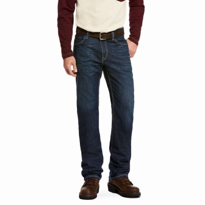 Platinum Men's Ariat FR M4 Relaxed DuraStretch Lineup Straight-Fit Jeans | 5168-WOQAP