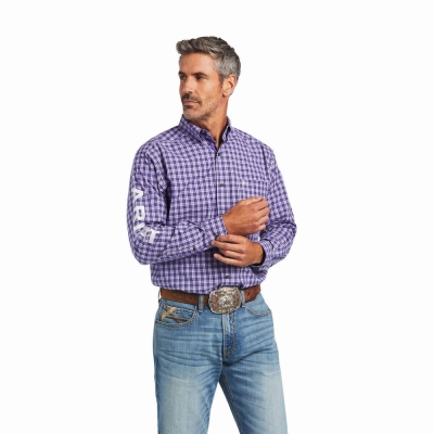 Purple Men's Ariat Pro Series Team Slane Classic Fit Shirts | 2157-ZPMIW