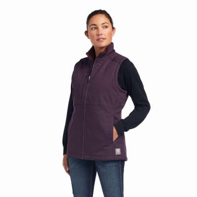 Purple Women's Ariat Rebar DuraCanvas Insulated Vests | 1369-QZUXT