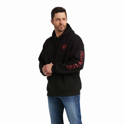 Red Men's Ariat Basic Hoodies | 3085-JABVF