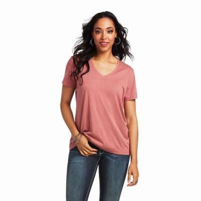 Red Women's Ariat Element Tops | 5304-UXPBN