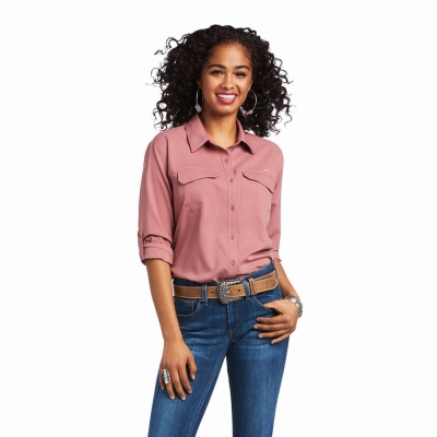 Red Women's Ariat Outbound VentTEK Stretch Tops | 1609-MXLOZ