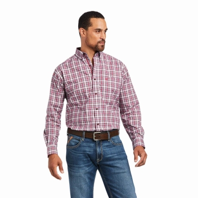 Rose Men's Ariat Pro Series Judson Classic Fit Shirts | 8406-QJVFD