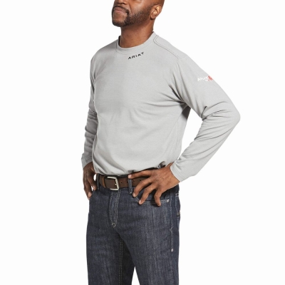 Silver Men's Ariat FR Shirts | 6238-DPXVL