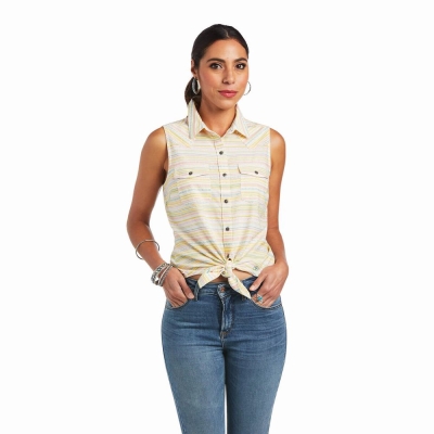 Stripes Women's Ariat Jasmine Tops | 6483-GLMAE