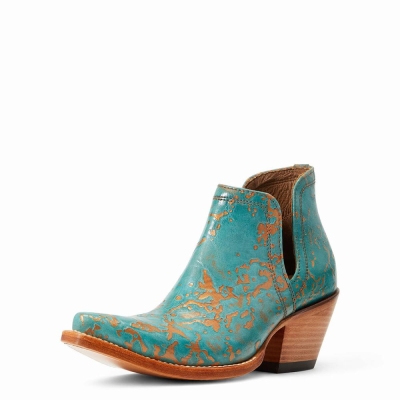 Turquoise Women's Ariat Dixon Booties | 5206-OSNRW