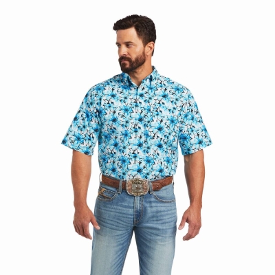 White Men's Ariat Martin Classic Fit Shirts | 9306-PEZWN