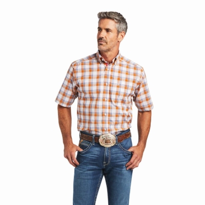 White Men's Ariat Pro Series Bodhi Classic Fit Shirts | 1708-UTIXL