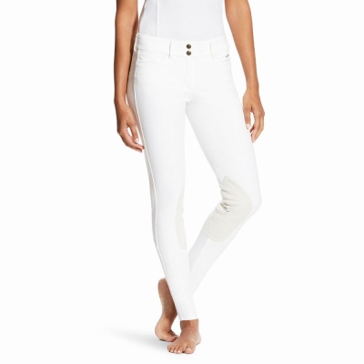 White Women's Ariat Olympia SMU Pants | 2145-ESNPV